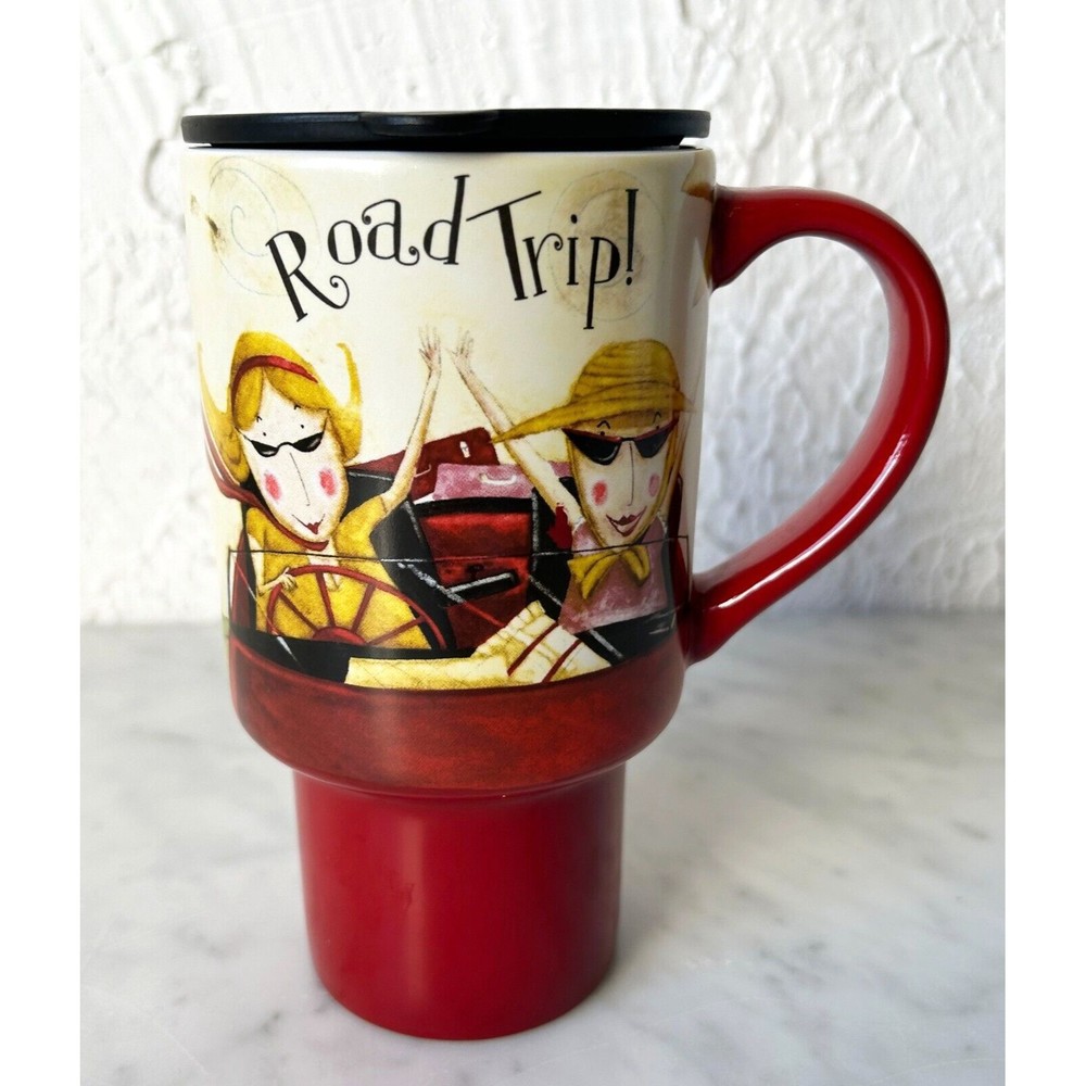 Girls Road Trip! Lang Travel Mug with Lid-16 oz Ceramic Coffee Cup Dan DiPaolo